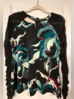 Bold Elements Teal Floral Top